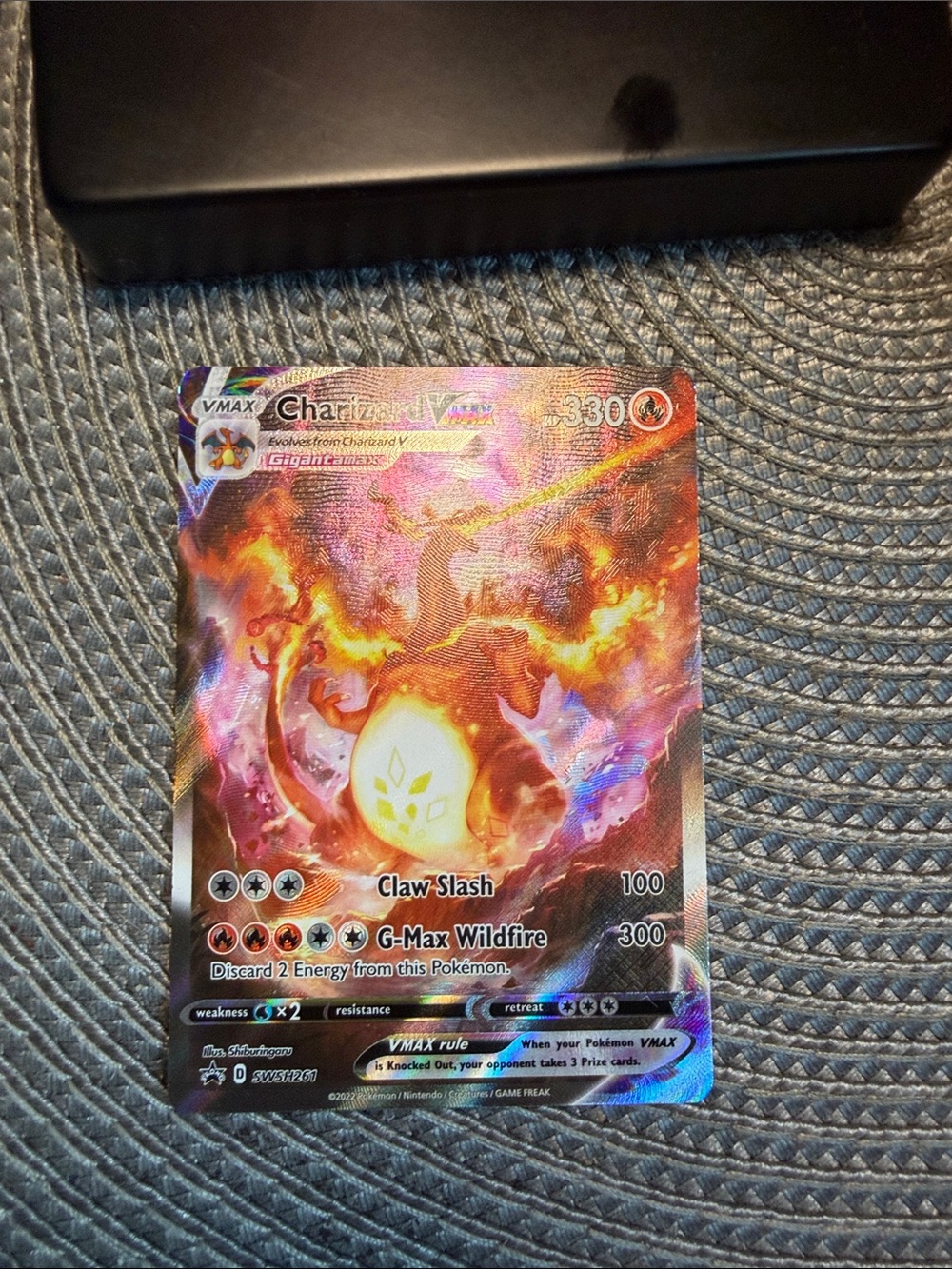 Pokemon Charizard VMAX Holo Card - Red, Orange, Yellow